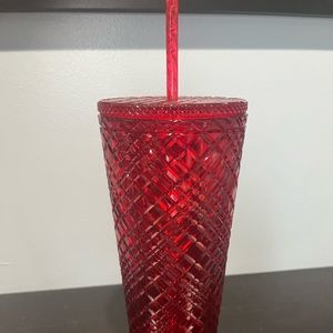 Starbucks 2021 Winter Holiday Red Jewelled Tumbler Cold Cup 24oz